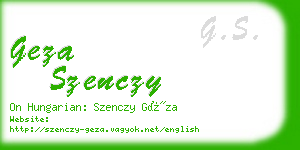 geza szenczy business card